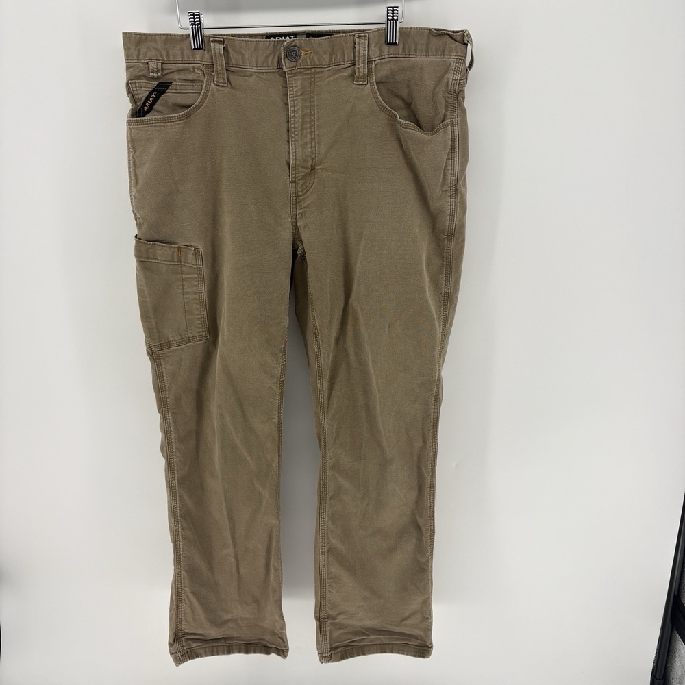 Ariat Rebar M4 Relaxed Straight Work Pants Mens 38x28 Brown Carpenter Utility